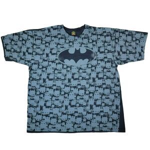 Batman Dark Knight Tshirt Mens 2XL 2008 Black Gray‎ All Over Print Tee DC Comics